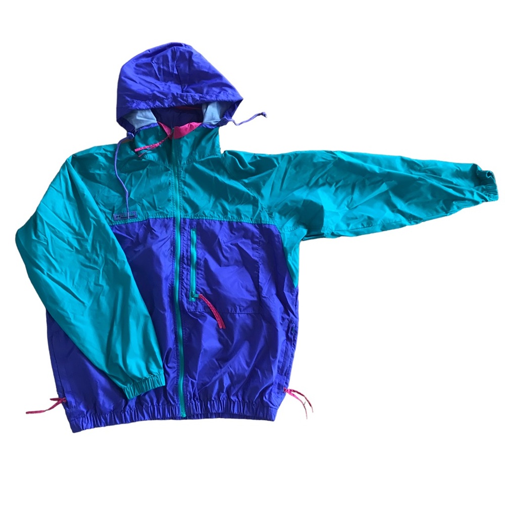 Vintage 80s or 90s Columbia Hooded Windbreaker Sz M Radial Sleeve Rare